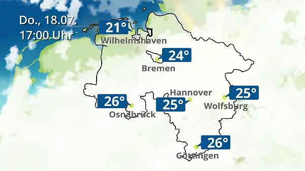 Wolken- und Regenfilm für Niedersachsen und Bremen