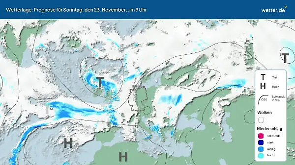 Die Wetterlage der kommenden 5 Tage