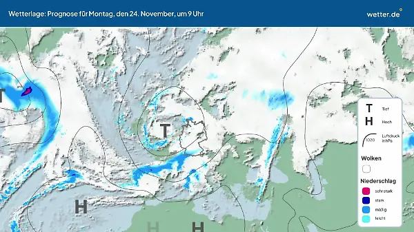 Die Wetterlage der kommenden 5 Tage