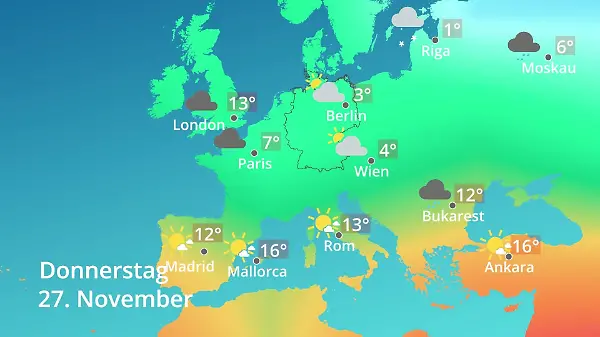 Europa: Wie wird das Wetter?