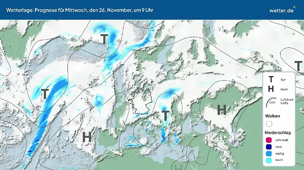 Die Wetterlage der kommenden 5 Tage