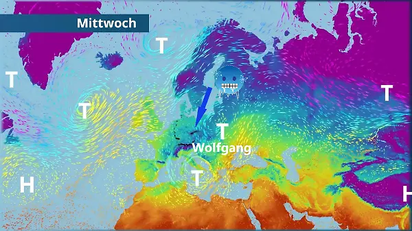 Tief Wolfgang zapft kalte Luft an - die Schneefallgrenze sinkt