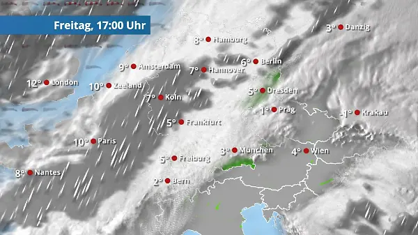Ein Regengebiet zieht über das Land