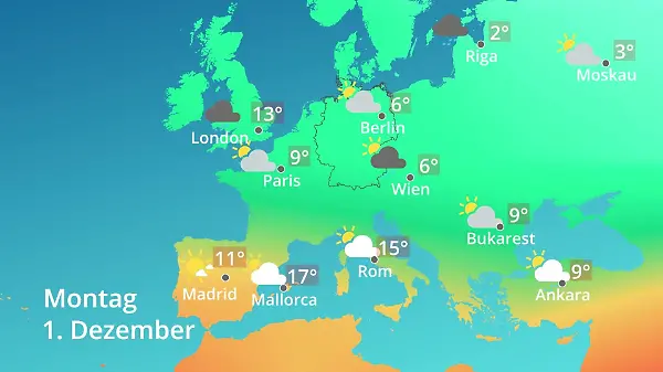 Europa: Wie wird das Wetter?