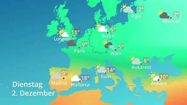 Europa: Wie wird das Wetter?