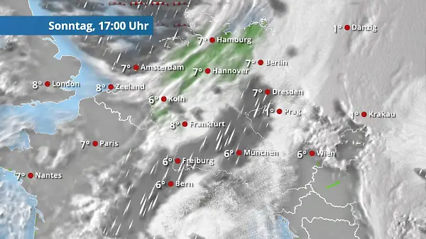 Ein Regenband zieht durch