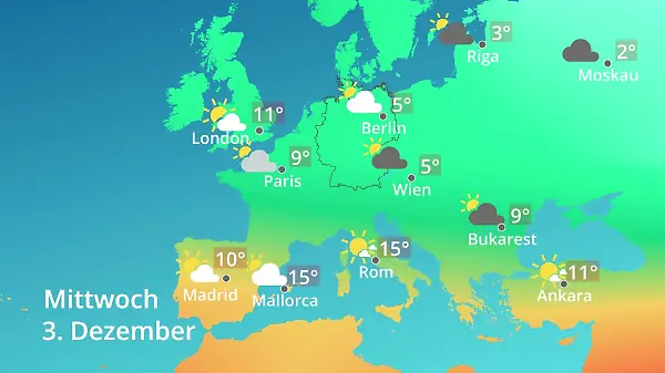 Europa: Wie wird das Wetter?