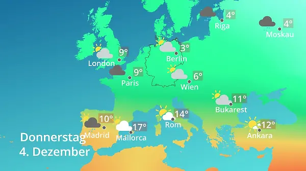 Europa: Wie wird das Wetter?