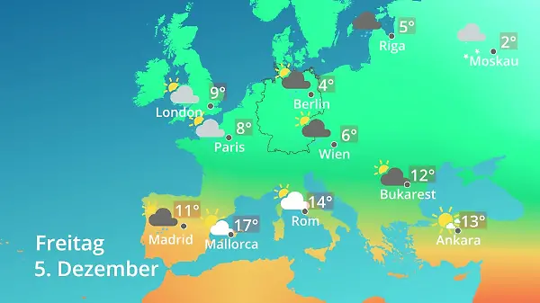 Europa: Wie wird das Wetter?