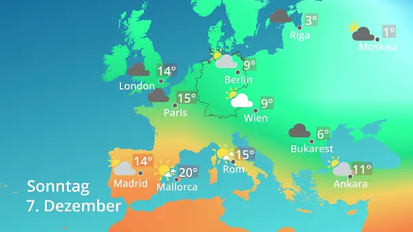 Europa: Wie wird das Wetter?