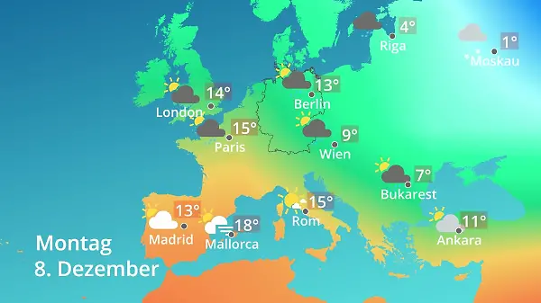 Europa: Wie wird das Wetter?