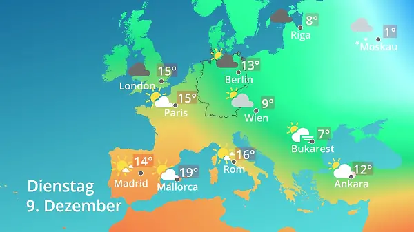 Europa: Wie wird das Wetter?