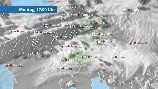 Ein eher nasser Montag - der Süden im Glück