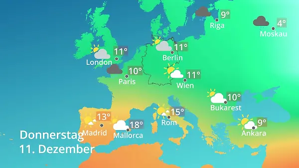 Europa: Wie wird das Wetter?