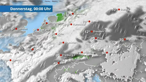 Regen kommt nur langsam nach Süden voran