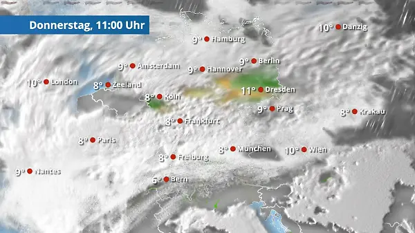 Meistens trocken und Mitte sogar teils sonnig