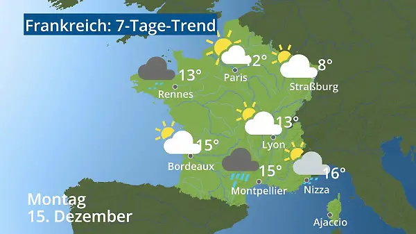 Frankreich: Wie wird das Wetter?