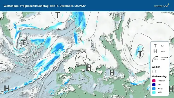Die Wetterlage der kommenden 5 Tage