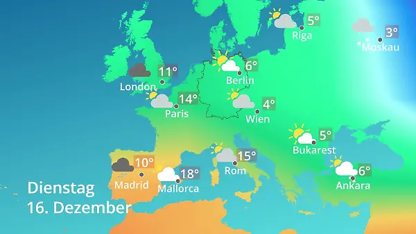 Europa: Wie wird das Wetter?
