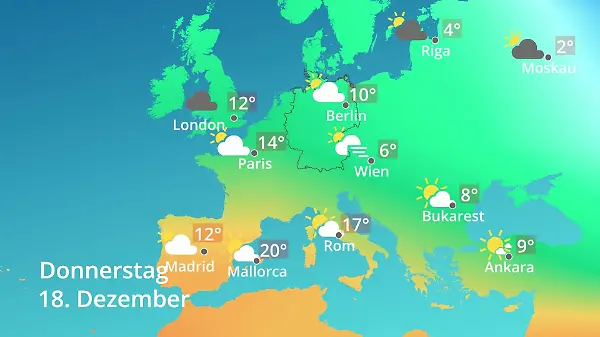 Europa: Wie wird das Wetter?