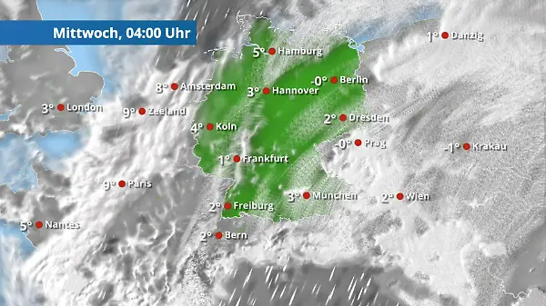 Osten klar und kalt, Westen mehr Wolken und milder