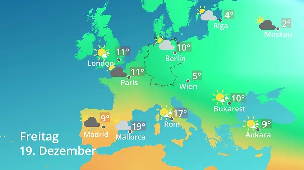Europa: Wie wird das Wetter?