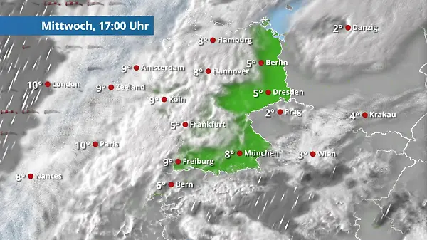 Im Westen halten sich die Wolken hartnäckig