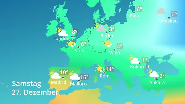 Europa: Wie wird das Wetter?