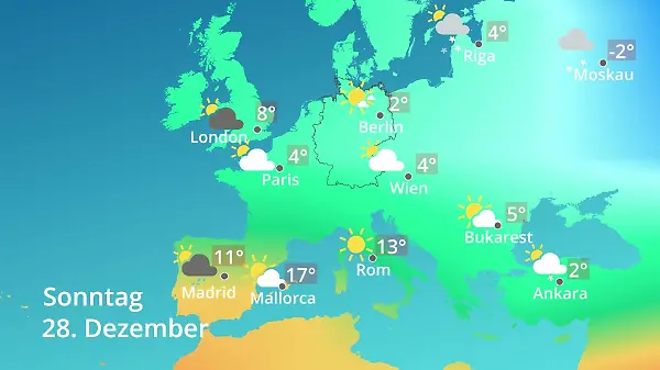 Europa: Wie wird das Wetter?