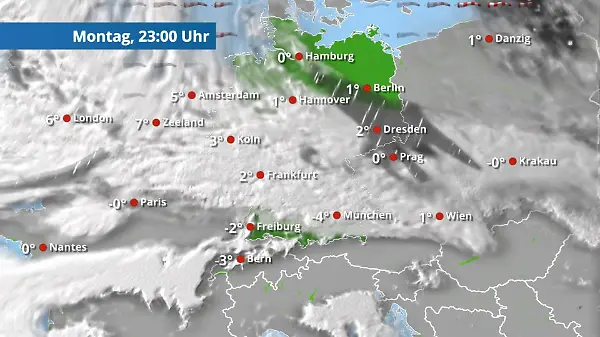Anfangs noch etwas Regen und Schnee