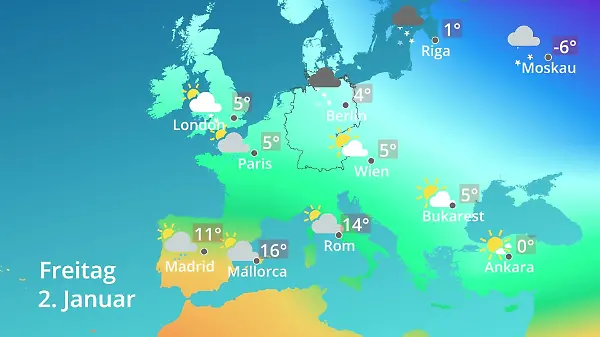 Europa: Wie wird das Wetter?