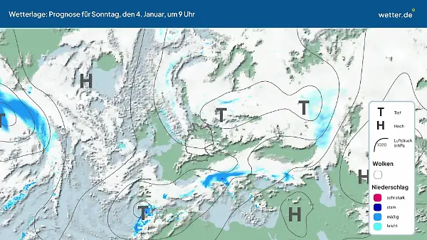 Die Wetterlage der kommenden 5 Tage