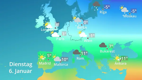 Europa: Wie wird das Wetter?