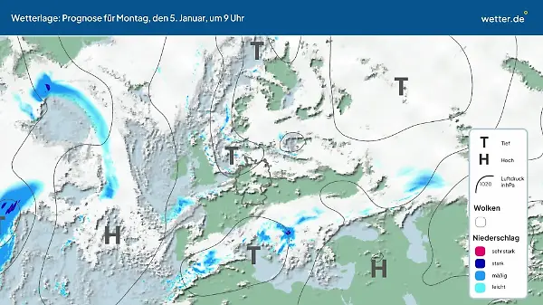 Die Wetterlage der kommenden 5 Tage