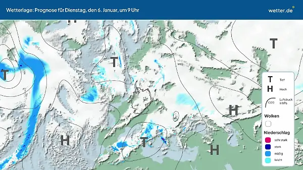Die Wetterlage der kommenden 5 Tage