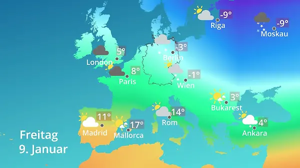Europa: Wie wird das Wetter?