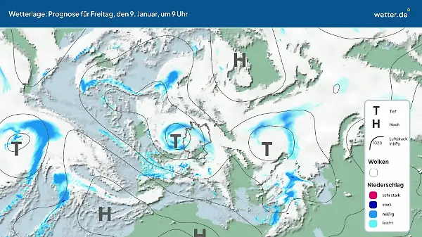 Die Wetterlage der kommenden 5 Tage