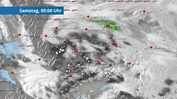 Schnee, Regen, Sturm - so zieht Elli jetzt über Deutschland