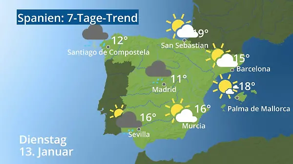 Spanien: Wie wird das Wetter?
