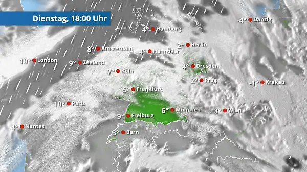 Von Westen kommt das nächste Regenband