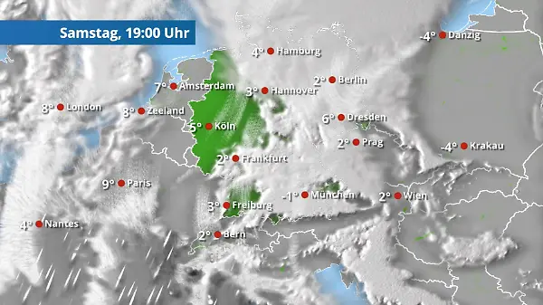 Ruhige Nacht, teils mit Nebel und Hochnebel