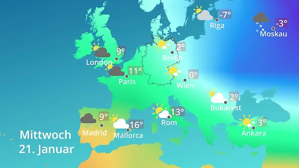 Europa: Wie wird das Wetter?