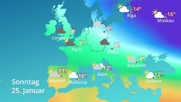 Europa: Wie wird das Wetter?