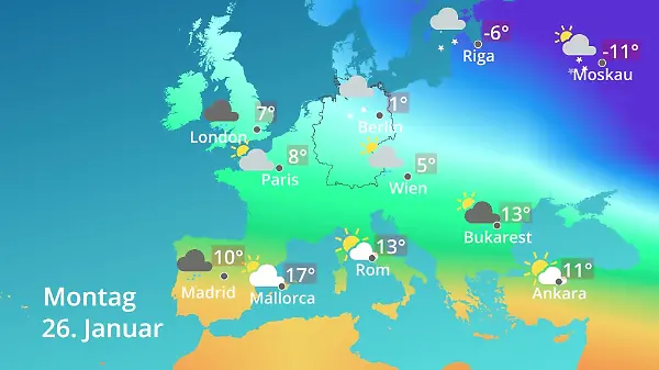 Europa: Wie wird das Wetter?