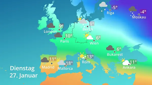 Europa: Wie wird das Wetter?