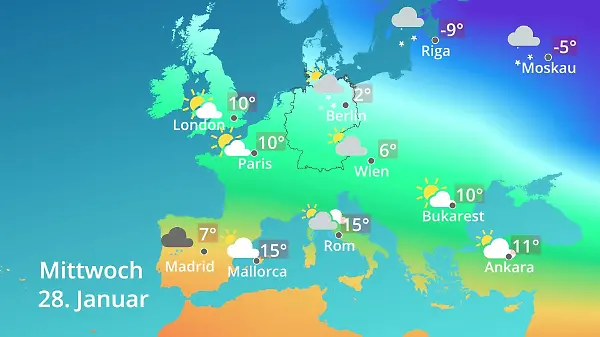 Europa: Wie wird das Wetter?