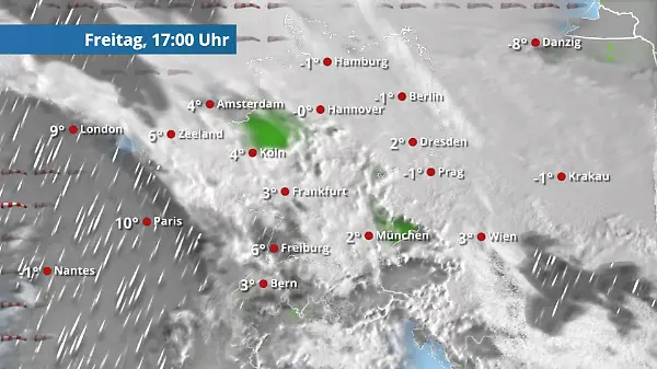 Sonnige Lücken, bevor von Südwesten Regen und Schnee folgen