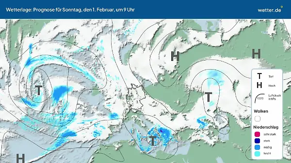 Die Wetterlage der kommenden 5 Tage