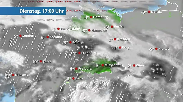 Regen und Schnee im Westen Deutschlands