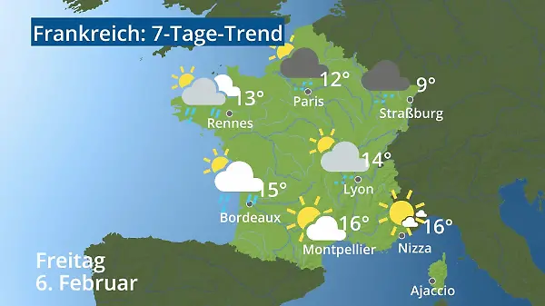 Frankreich: Wie wird das Wetter?